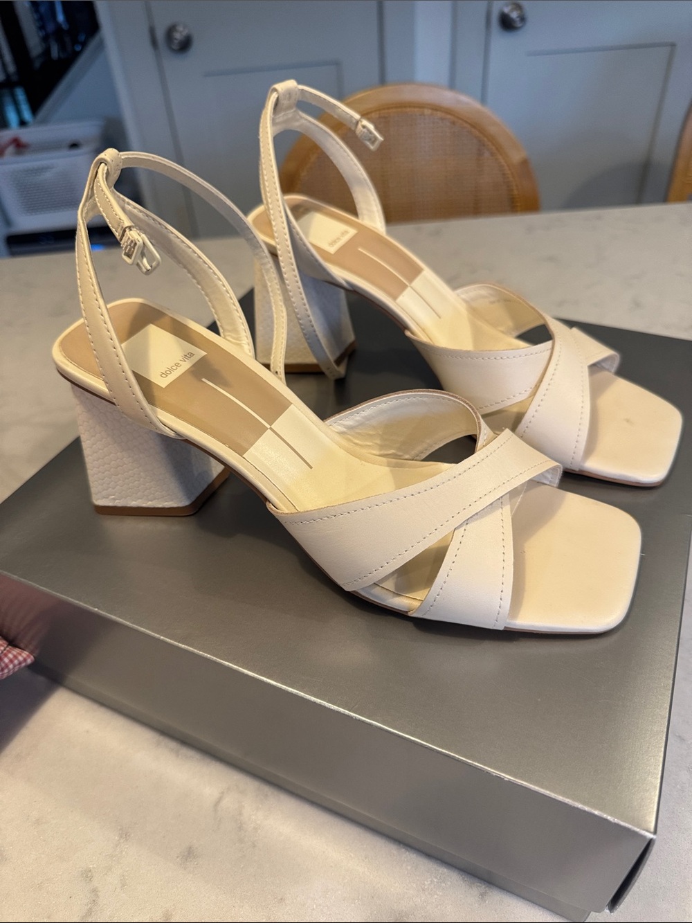 Dolce Vita Beige Strappy Block Heel Sandals